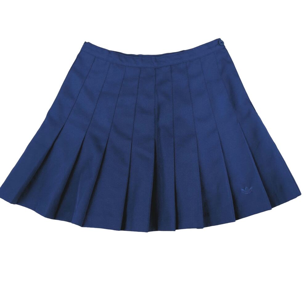 Vintage Y2K Adidas Pleated Mini Skirt Cheerleader Women's Size 6 Royal Blue - Picture 1 of 6